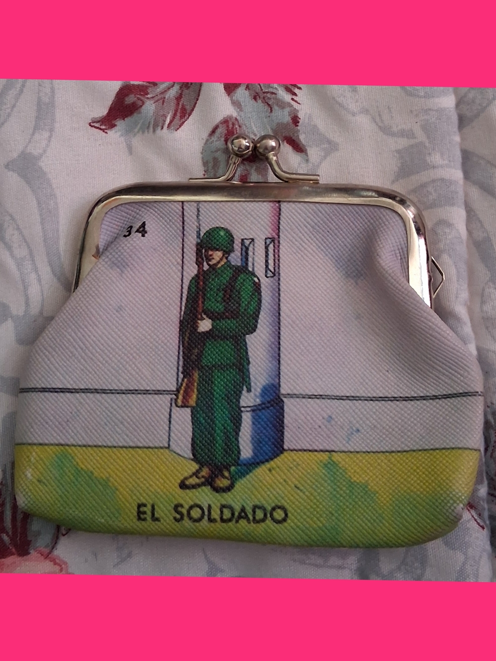 🐾FREE W/PURCHASE-El Soldado Printed Coin Purse - Green Soldier Illustration